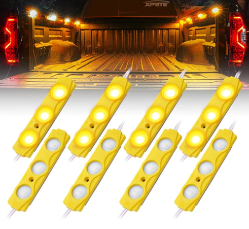 Can Am Amber 8 LED Rock Light Pods Truck Bed Lighting Kit with Switch - Xprite