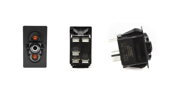 Kawasaki Mule / Teryx On-Off Spst Carling Rocker Switch With Amber Top And Bottom Led - XTC Power