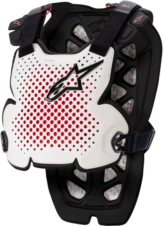 Alpinestars - A-1 Pro Chest Protector - White/Black/Red - M/L - A-1 Roost Guard - 6700123213M/L