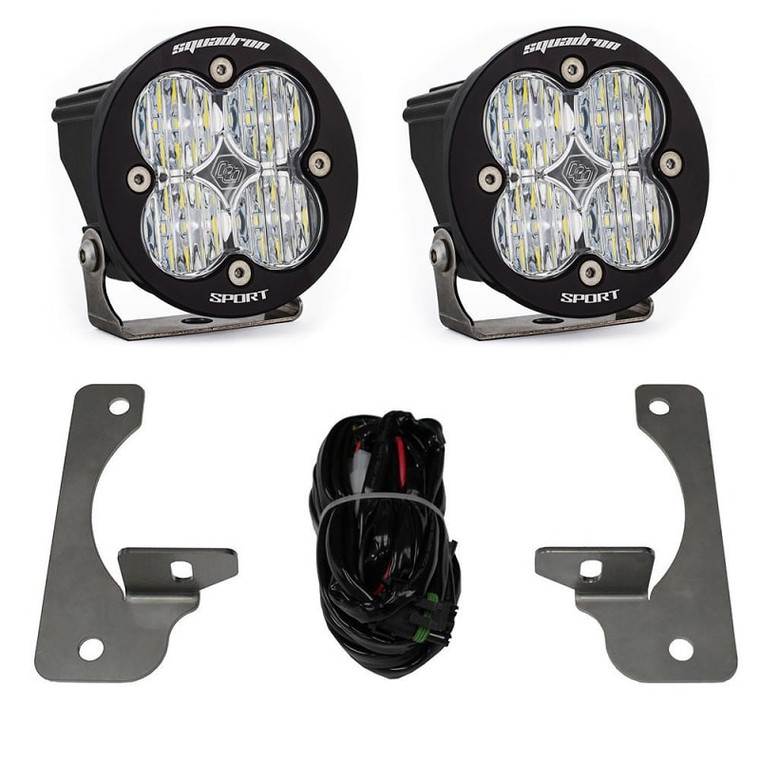 2007-2009 Jeep Wrangler Jk Squadron-r Sport Fog Pocket Light Kit (premium Oe Bumper) - Baja Designs