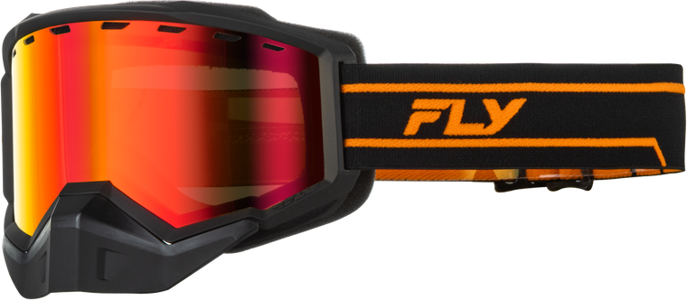 Fly Racing - Focus Snow Orange/black W/red Mirror/amber Lens - 37-50097