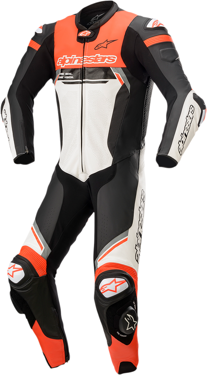 Alpinestars - Missile Ignition v2 1-Piece Suit - Black/White/Red Fluorescent - US 46 / EU 56 - Missile Ignition v2 1-Piece Suit - 3150222-1231-56