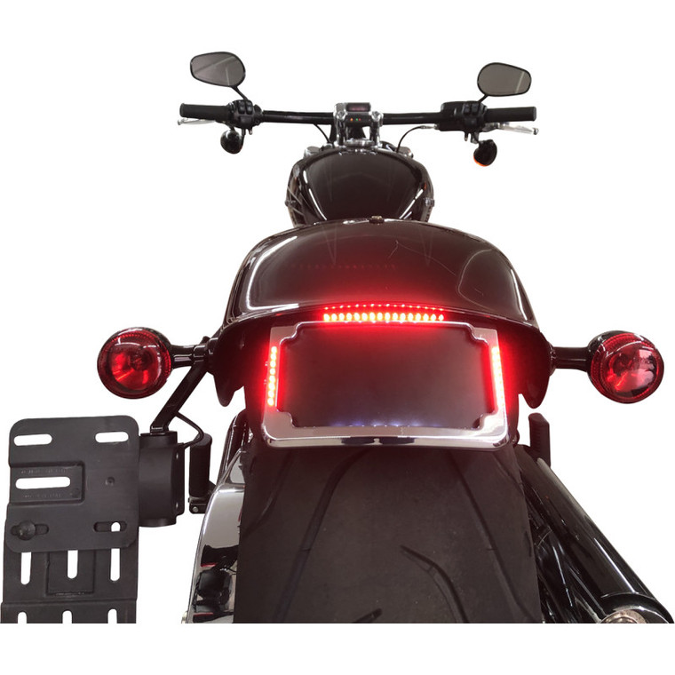 Cycle Visions - License Plate Relocation Kit W/plate Light - Chr - Fxsb - CV4666