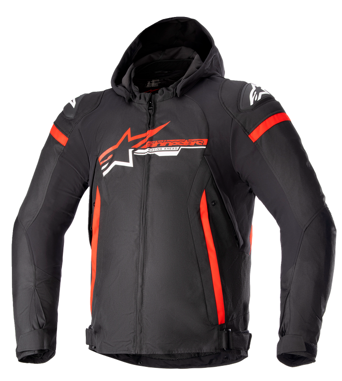 Alpinestars - Zaca Waterproof Jacket - Black/Red/White - Large - Zaca Waterproof Jacket - 3206423-1342-L