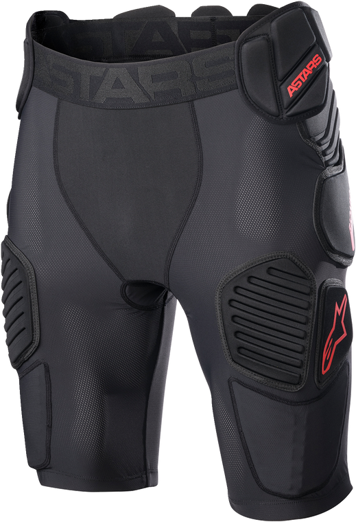 Alpinestars - Bionic Pro Protection Shorts - Black/Red - Large - Bionic Pro Protection Shorts - 6507523-13-L