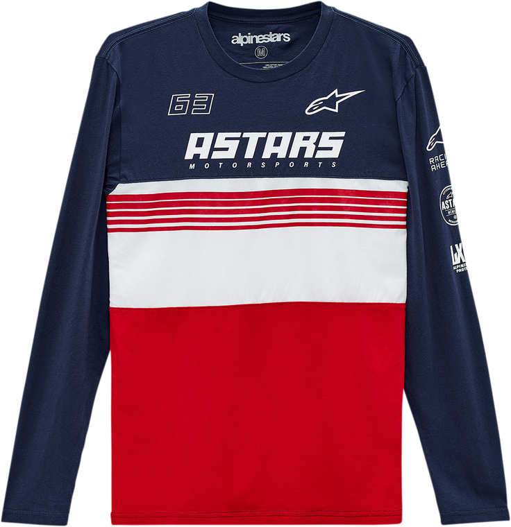 Alpinestars - Turbo Long-Sleeve T-Shirt - Navy/Red - 2XL - Turbo Long-Sleeve T-Shirt - 12137111170302X