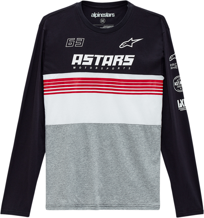 Alpinestars - Turbo Long-Sleeve T-Shirt - Black/Heather Gray - 2XL - Turbo Long-Sleeve T-Shirt - 12137111110282X