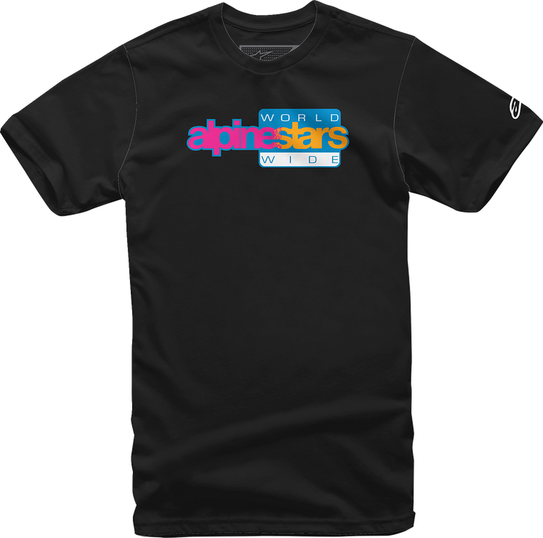 Alpinestars - World Wide Again T-Shirt - Black - XL - World Wide Again T-Shirt - 1232-72236-10XL