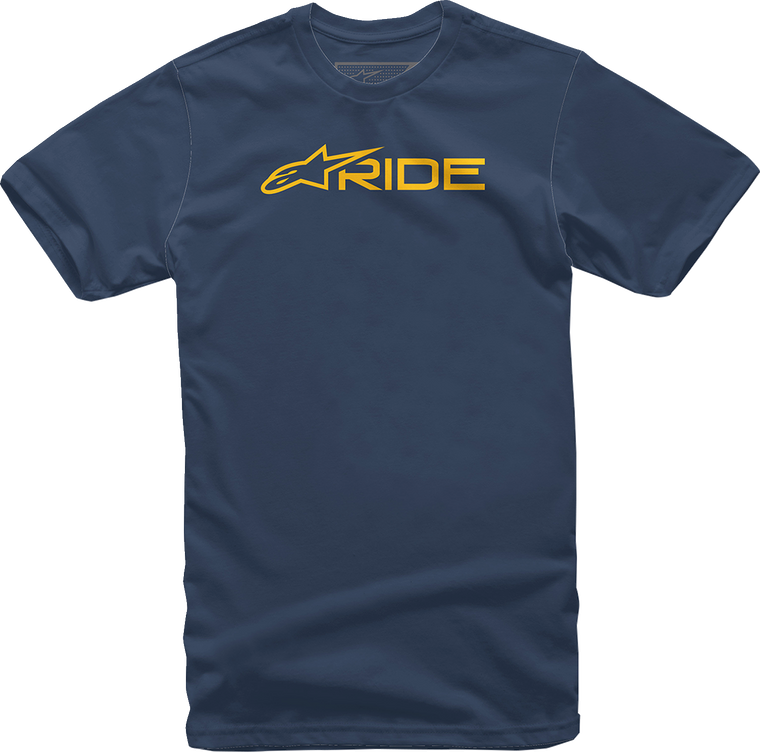 Alpinestars - Ride 3.0 T-Shirt - Navy/Gold - Large - Ride 3.0 T-Shirt - 1232-722007059L