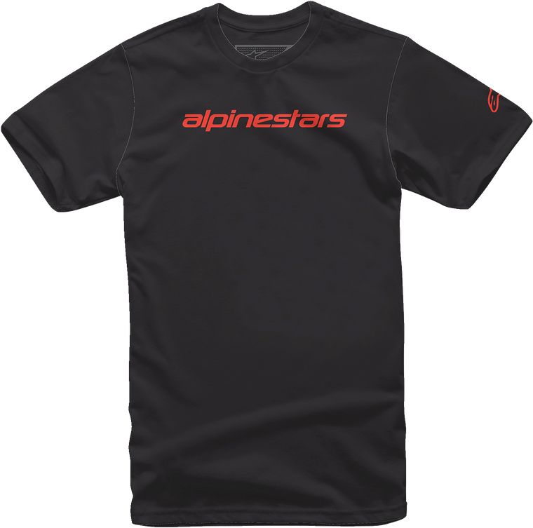 Alpinestars - Linear Wordmark T-Shirt - Black/Warm Red - Large - Linear Wordmark T-Shirt - 1212720201523L