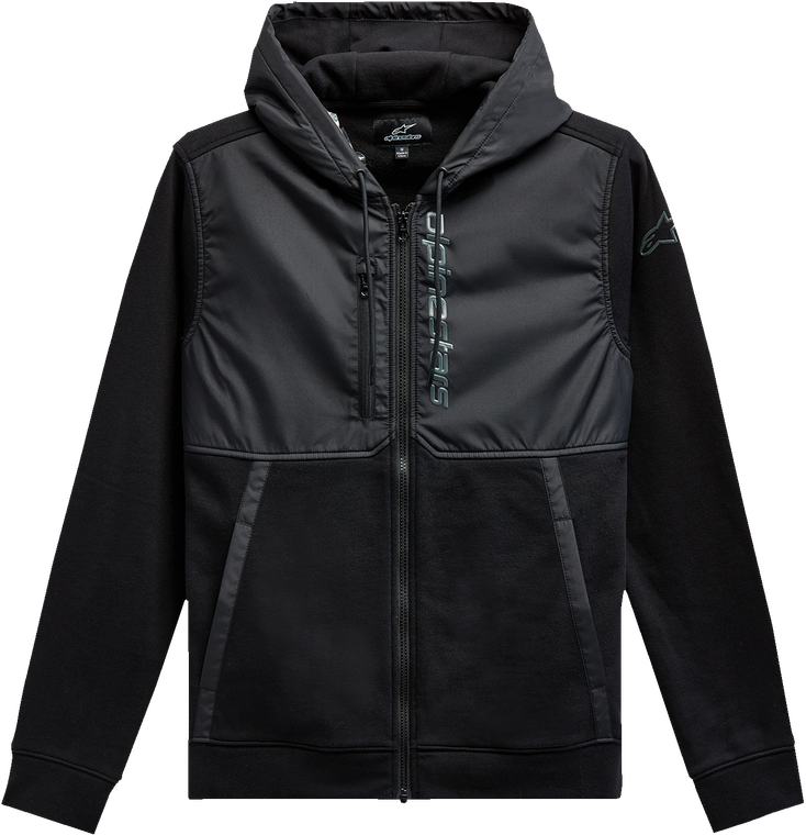 Alpinestars - Aligned Zip Hoodie - Black/Black - XL - Aligned Zip Hoodie - 1213510001010XL