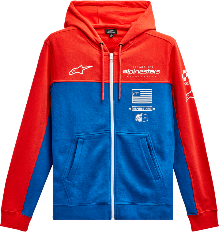 Alpinestars - H Block Hoodie - Warm Red/Bright Blue - Medium - H Block Hoodie - 1213510703171M