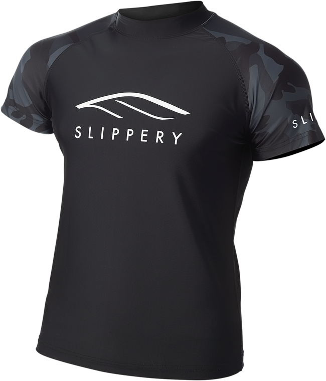 Slippery - Rashguard Short Sleeve Underwear - Black/Camo - Medium - Rashguard Underwear - 3250-0137