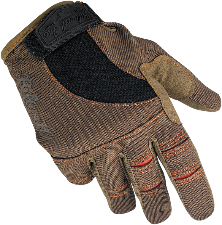 Biltwell - Moto Gloves - Brown/Orange - Medium - Moto Gloves - 1501-0206-003
