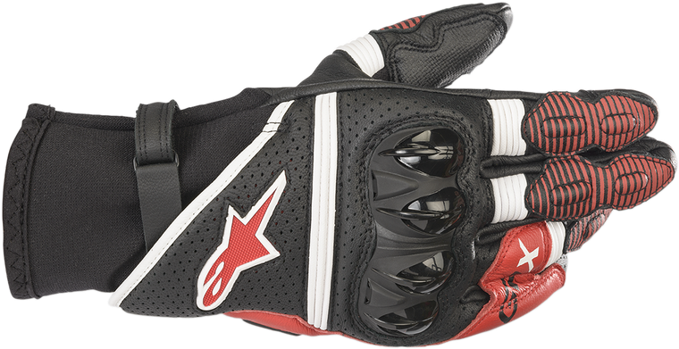 Alpinestars - GPX V2  Gloves - Black/White/Bright Red - 3XL - GPX V2 Gloves - 3567219-13043XL