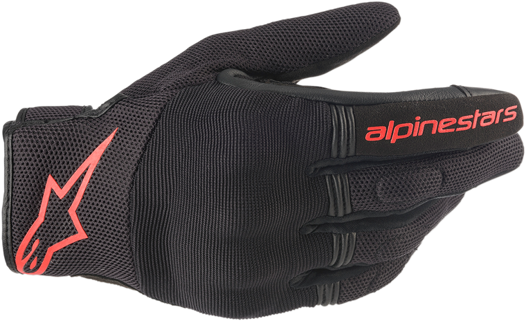 Alpinestars - Copper Gloves - Black/Fluo Red - Large - Copper Gloves - 3568420-1030-L