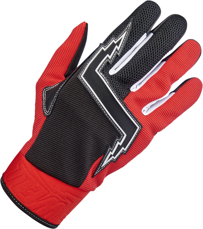 Biltwell - Baja Gloves - Red/Black - Medium - Baja Gloves - 1508-0801-303