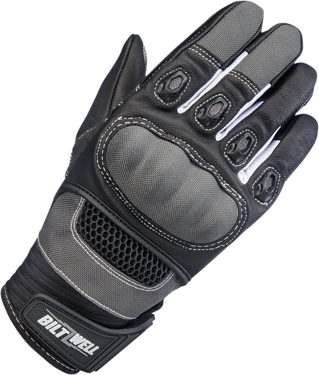 Biltwell - Bridgeport Gloves - Gray/Black - Medium - Bridgeport Gloves - 1509-1101-303