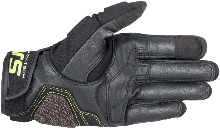 Alpinestars - Halo Gloves - Forest Black/Fluo Yellow - Medium - Halo Leather Gloves - 3504822-6085-M