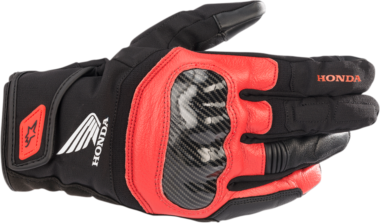 Alpinestars - SMX-Z Waterproof Honda Gloves - Black/Red - Small - SMX-Z Waterproof Honda Gloves - 3527321-1303-S