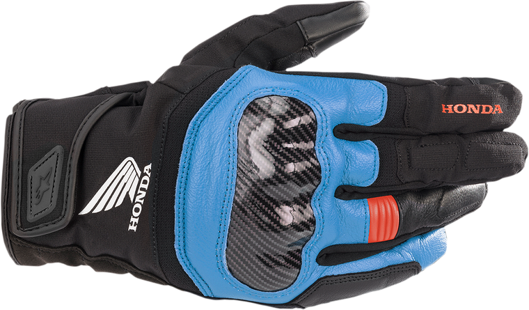 Alpinestars - SMX-Z Waterproof Honda Gloves - Black/Blue/Red - Medium - SMX-Z Waterproof Honda Gloves - 3527321-1737-M