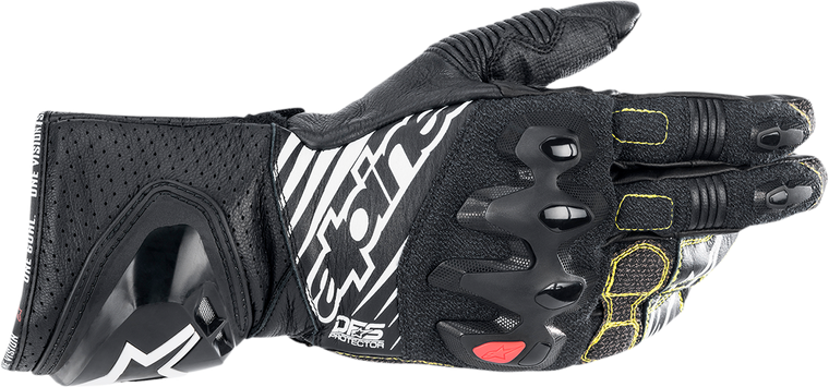 Alpinestars - GP Tech v2 Gloves - Black/White - Medium - GP Tech v2 Gloves - 3556622-12-M