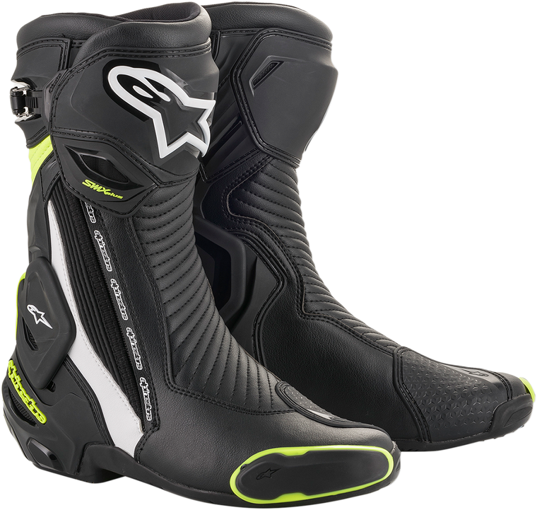 Alpinestars - SMX+ Boots - Black/White/Yellow Fluorescent - US 8 / EU 42 - SMX Plus Boots - 2221019-125-42