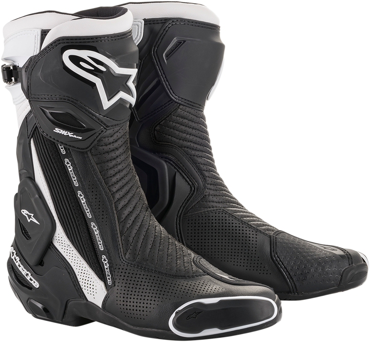 Alpinestars - SMX+ Vented Boots - Black/White - US 8 / EU 42 - SMX Plus Vented Boots - 2221119-12-42