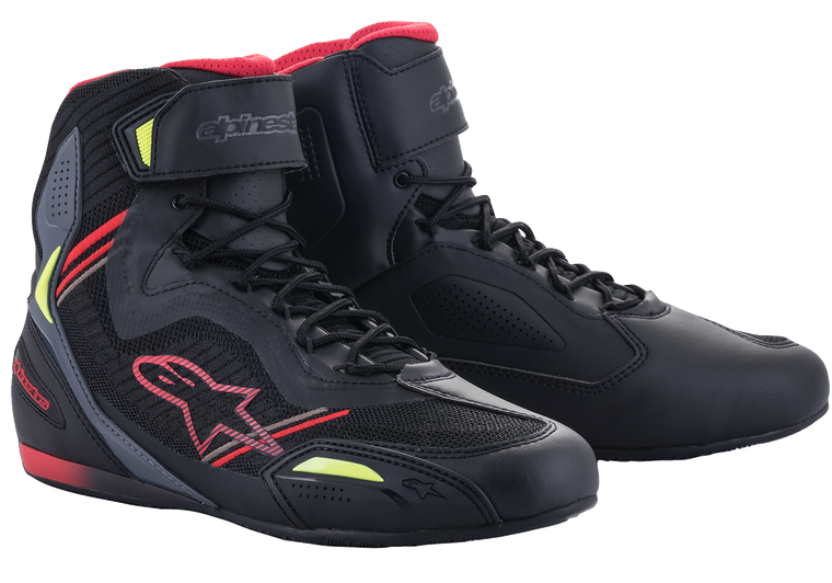 Alpinestars - Faster-3 Rideknit Shoes - Black/Red/Yellow - US 13 - Faster-3 Rideknit Shoes - 251031913613