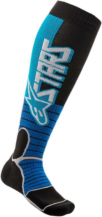 Alpinestars - MX Pro Socks - Cyan/Black - Medium - MX Pro Socks - 4701520-731-SM