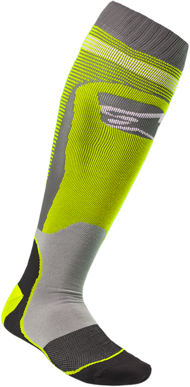 Alpinestars - MX Plus 1 Socks - Yellow/Gray - Small/Medium - MX Plus 1 Socks - 4701820-501-SM