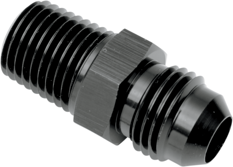 Goodridge - Straight Oil Line Fitting - Black -1/8" NPT - Oil Line Fitting  -6 AN Male/1/8" NPT Male - AN816-06-02DBK