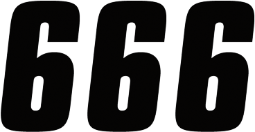 Factory Effex - FX Factory Number 6 - Black - 7" - Number Stickers - 08-90086