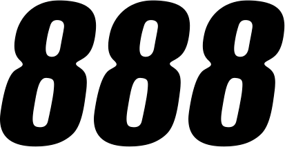 D'cor Visuals - SX Plate Number - #8 - Black - 6" - Plate Number - 45-26-8