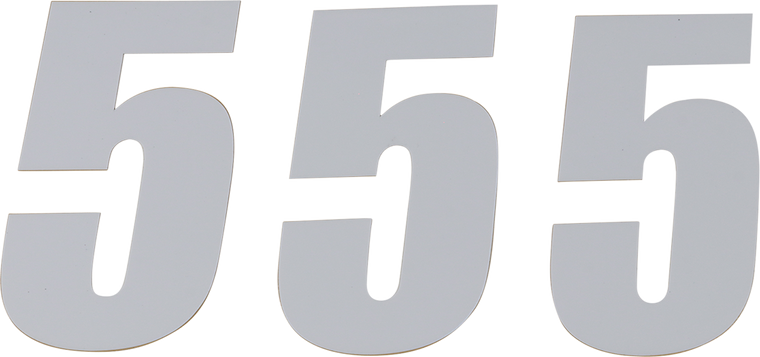 D'cor Visuals - SX Plate Number - #5 - White - 6" - Plate Number - 45-16-5