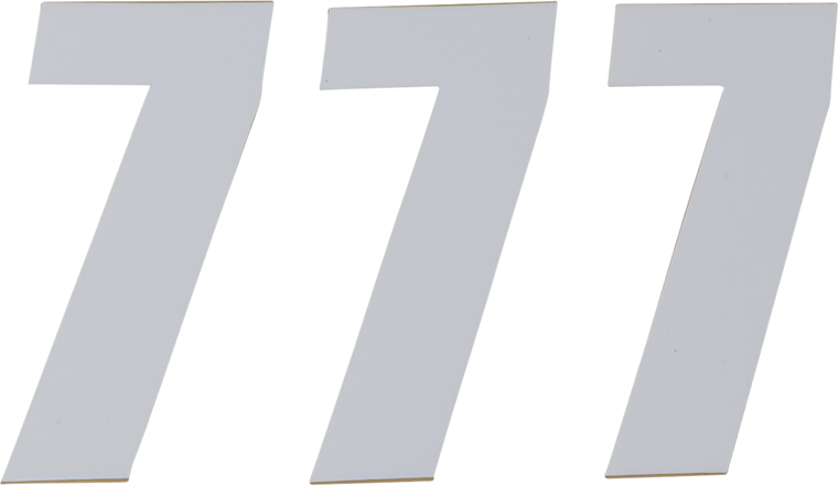 D'cor Visuals - SX Plate Number - #7 - White - 6" - Plate Number - 45-16-7