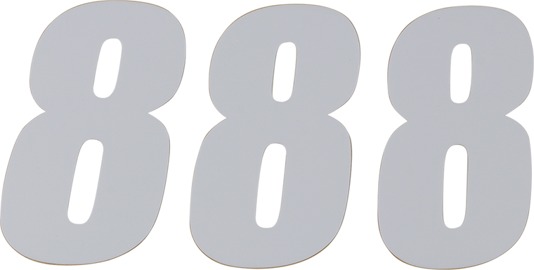 D'cor Visuals - SX Plate Number - #8 - White - 6" - Plate Number - 45-16-8