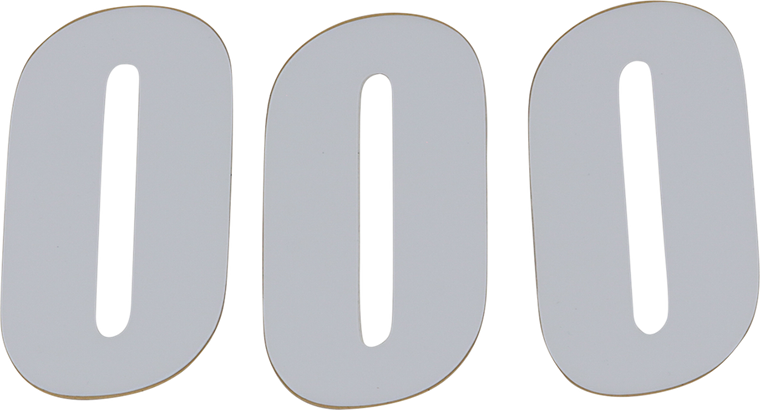 D'cor Visuals - SX Plate Number - #0 - White - 4" - Plate Number - 45-14-0