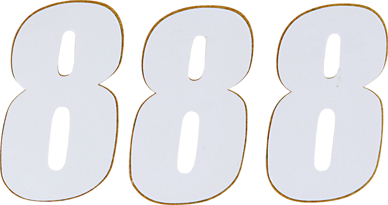 D'cor Visuals - SX Plate Number - #8 - White - 4" - Plate Number - 45-14-8