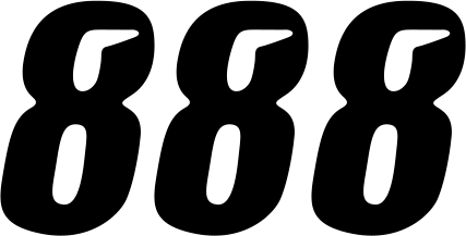 D'cor Visuals - Slash Number Plate - #8 - Black - 4" - Plate Number - 45-27-8