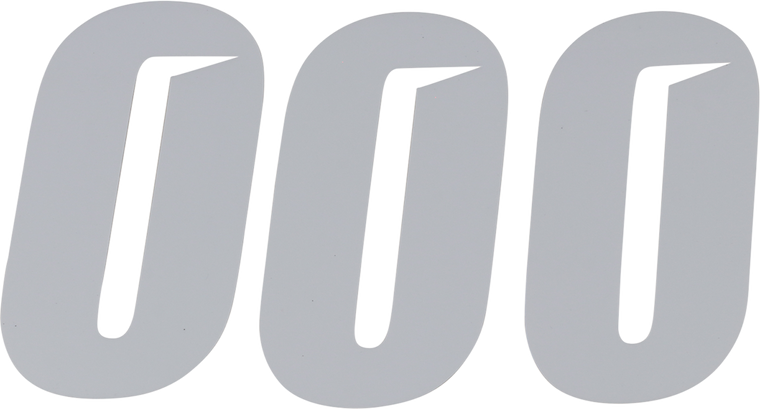 D'cor Visuals - Slash Number Plate - #0 - White - 6" - Plate Number - 45-30-0
