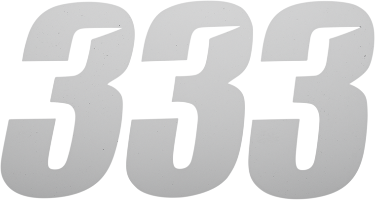 D'cor Visuals - Slash Number Plate - #3 - White - 6" - Plate Number - 45-30-3
