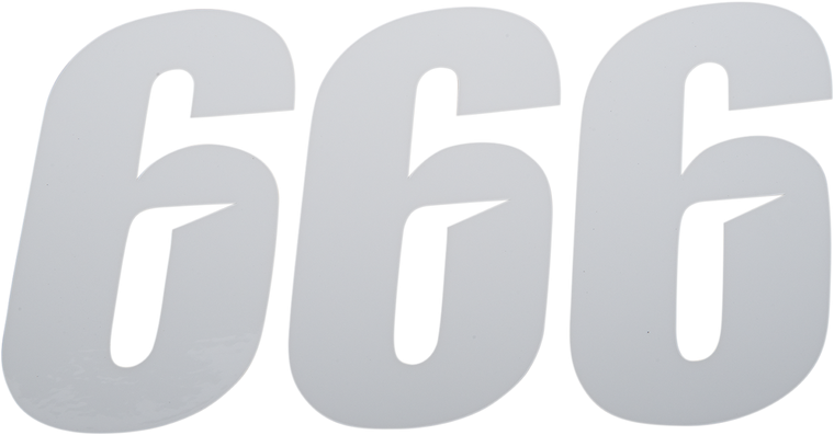 D'cor Visuals - Slash Number Plate - #6 - White - 6" - Plate Number - 45-30-6