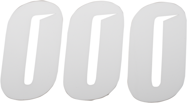D'cor Visuals - Slash Number Plate - #0 - White - 4" - Plate Number - 45-28-0