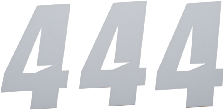 D'cor Visuals - Slash Number Plate - #4 - White - 4" - Plate Number - 45-28-4