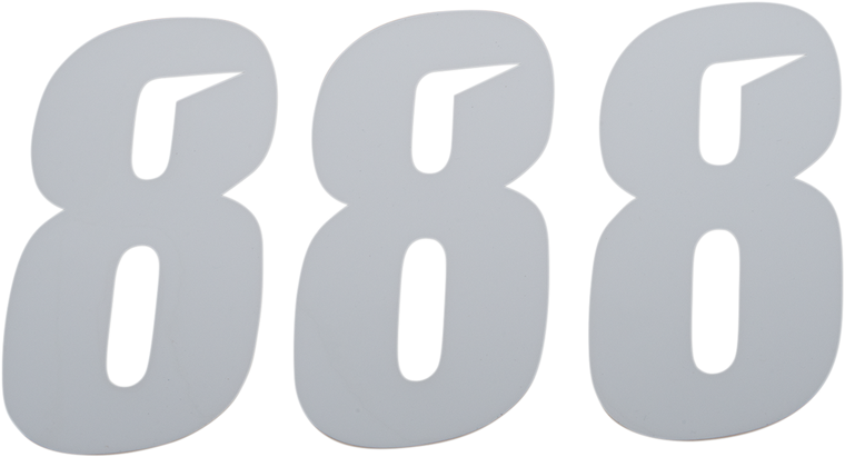 D'cor Visuals - Slash Number Plate - #8 - White - 4" - Plate Number - 45-28-8