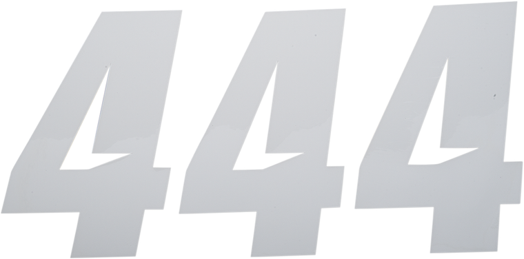 D'cor Visuals - Slash Number Plate - #4 - White - 7" - Plate Number - 45-32-4