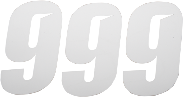 D'cor Visuals - Slash Number Plate - #9 - White - 7" - Plate Number - 45-32-9