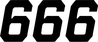 D'cor Visuals - Race Number Plate - #6 - Black - 4" - Plate Number - 45-33-6