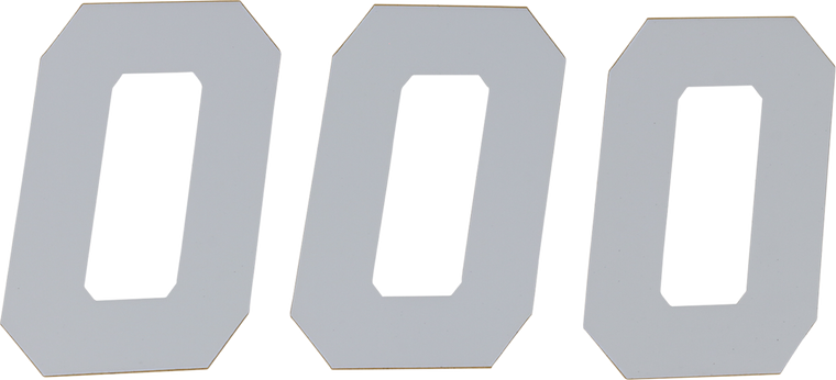 D'cor Visuals - Race Number Plate - #0 - White - 6" - Plate Number - 45-36-0